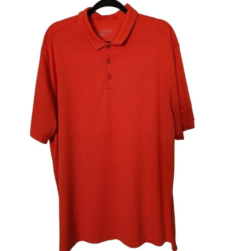 Nike Golf Tour Performance Mens Short Sleeve Orange Polo Size XXL